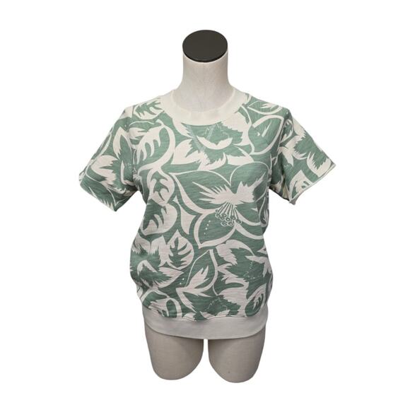 Madewell MWL Oversized Short-Sleeve Sweatshirt in Tropicale Oversized Womens XXS - Picture 1 of 10